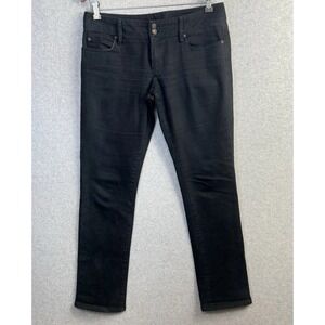Lilly Pulitzer Worth Straight Jeans Size 10 Black Denim Cotton Stretch Low Rise